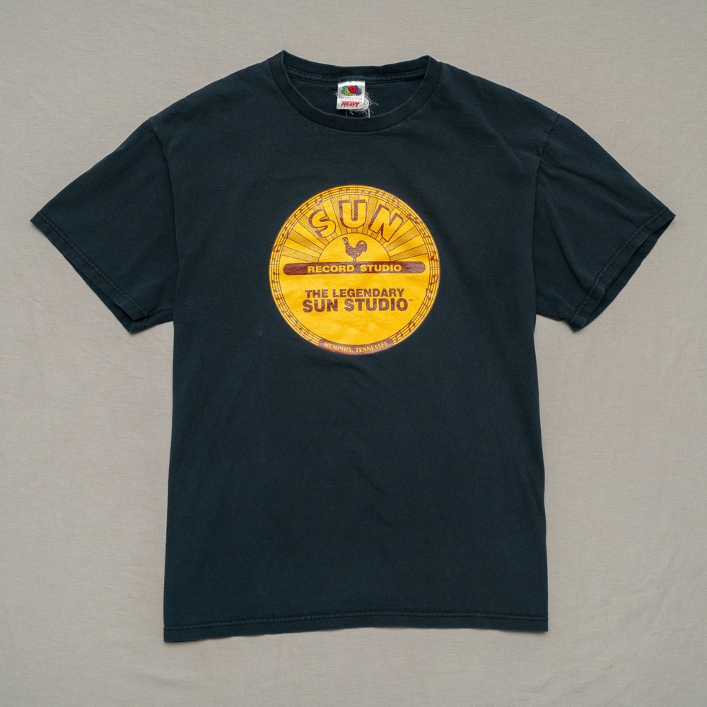 Vintage 2000s Y2k Legendary Sun Record Studio Logo Rooster Memphis TN T Shirt L